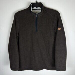 Men’s Orvis Fleece Pullover / 1/4 Zip Jacket / Size Small / Brown